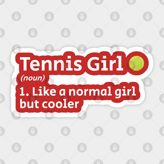 Tennis Girl - Dictionary Style Sticker by juragan99trans